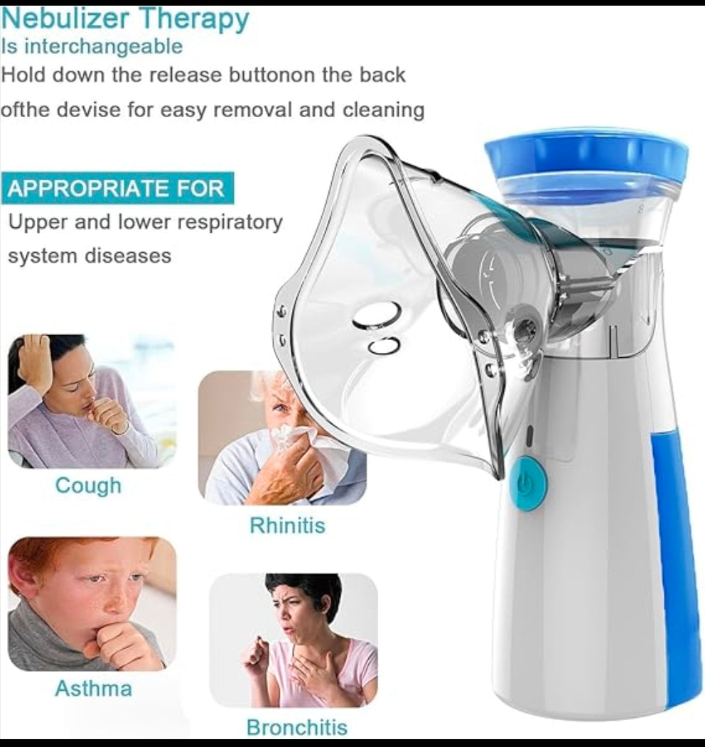 Portable Mesh Nebulizer for Adults & Kids ā Silent Inhaler for Asthma & Cough Relief