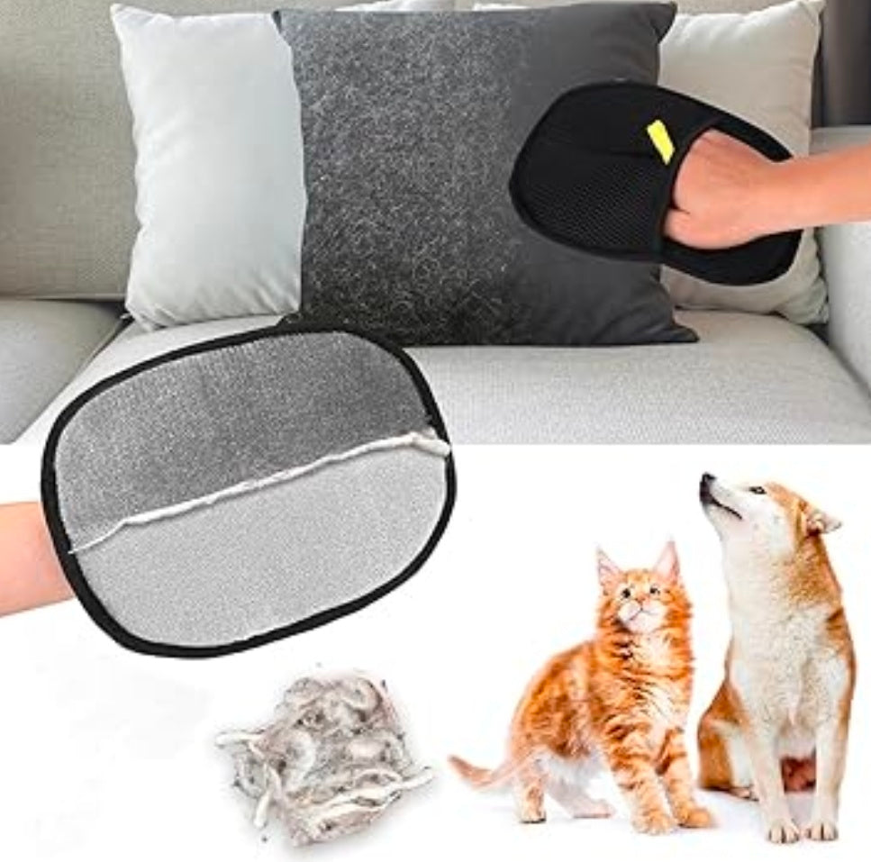 Pet Hair Removal Gloves for Dogs & Cats – Gentle Grooming Glove, Deshedding Brush & Massage Tool