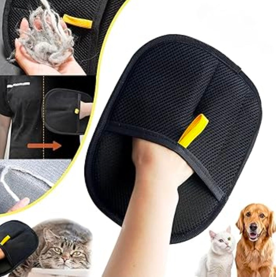 Pet Hair Removal Gloves for Dogs & Cats – Gentle Grooming Glove, Deshedding Brush & Massage Tool