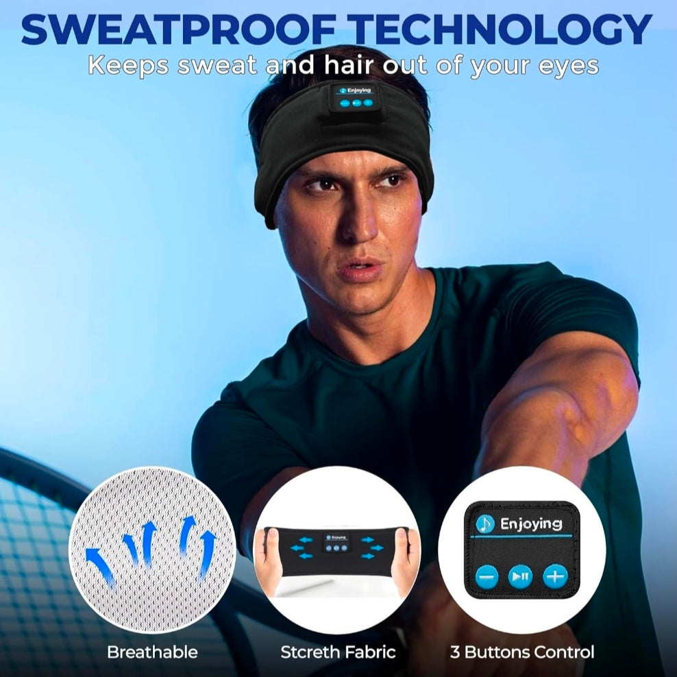 Wireless Bluetooth Headband for Sports, Sleep & Music