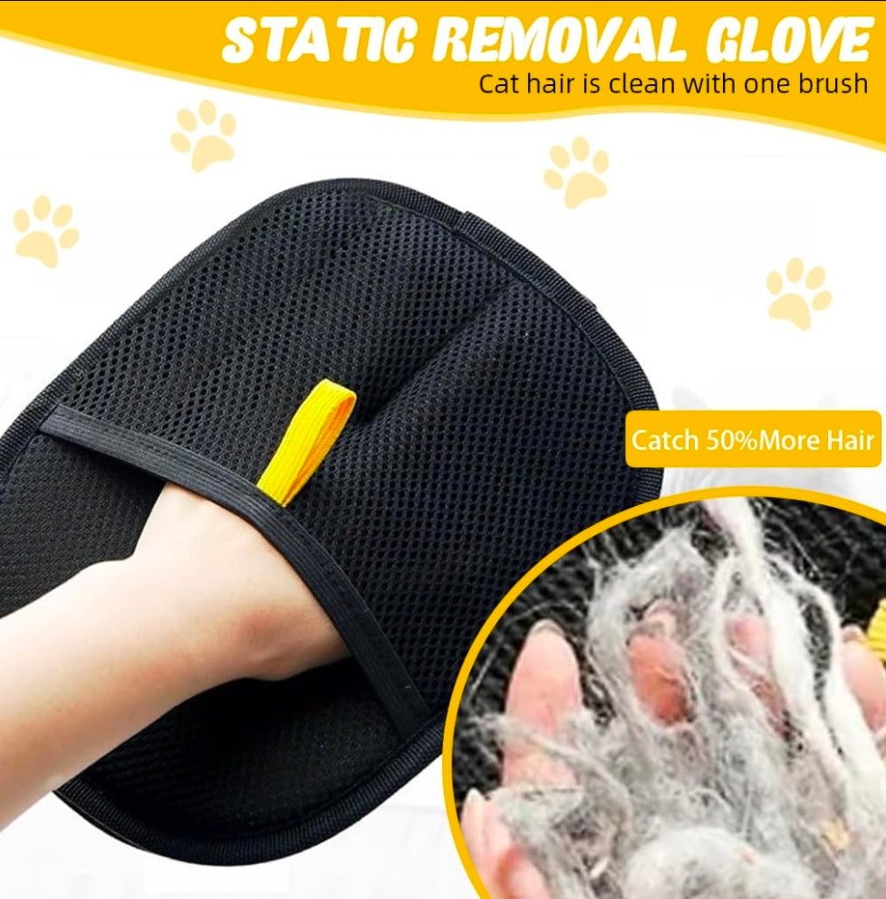 Pet Hair Removal Gloves for Dogs & Cats – Gentle Grooming Glove, Deshedding Brush & Massage Tool